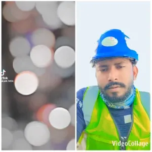 Abstract Lights and Safety Worker