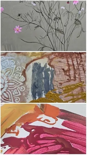 Delicate Flowers and Abstract Art