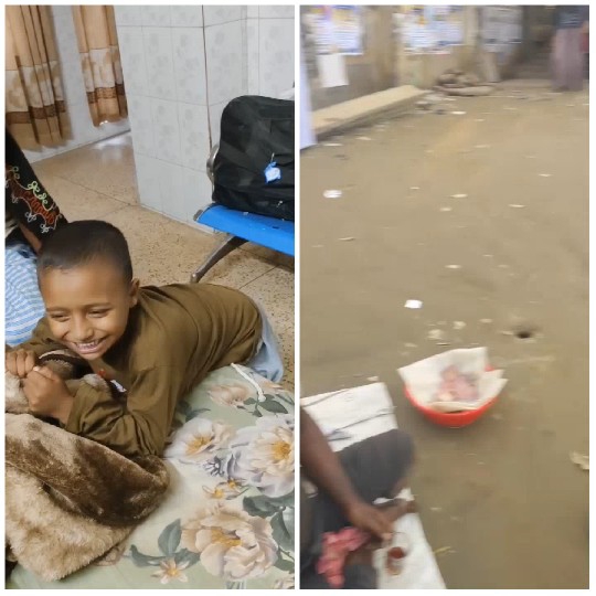 Smiling Boy and Street Scene