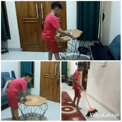 Young Boy Doing Household Chores