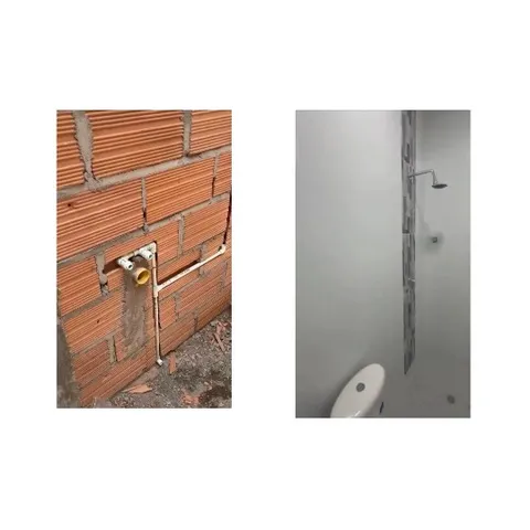 Brick Wall and Modern Bathroom
