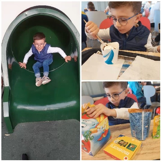 Child Playing and Eating