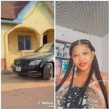 Mercedes-Benz and Smiling Woman