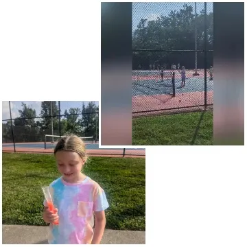 Child Holding Frozen Treat On Tennis Court