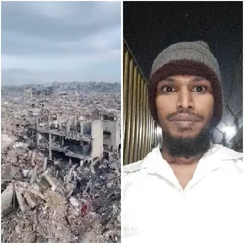 City Ruins And Man In Beanie