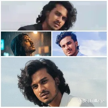 Man with Long Hair in Different Settings