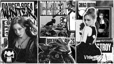Motorcycle Rider and Edgy Graphics