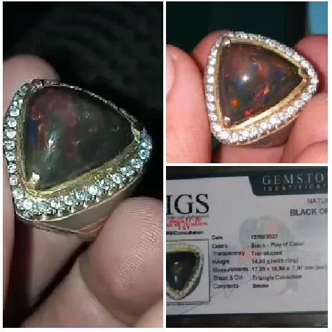 Close-Up of Black Opal Ring