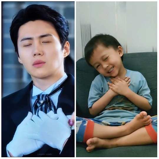 Man in Formal Attire and Smiling Child