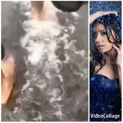 Swimming and Posing Under Rain