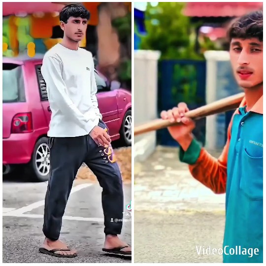 Young Man with Red Car