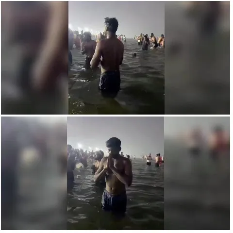 Man Standing in Water Outdoors