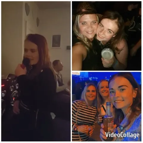 Girl Singing with Women Enjoying Nightlife