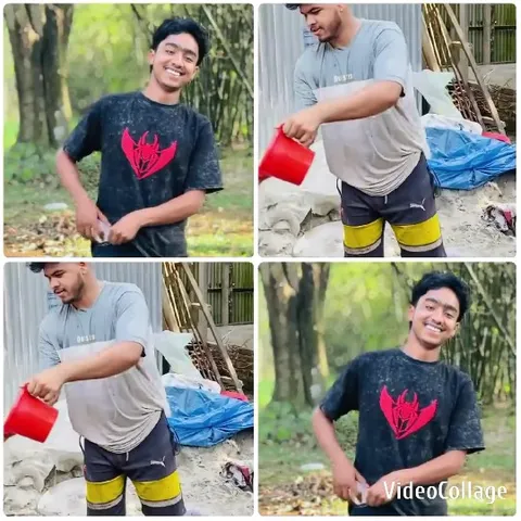 Smiling Friends Outdoors with Greenery