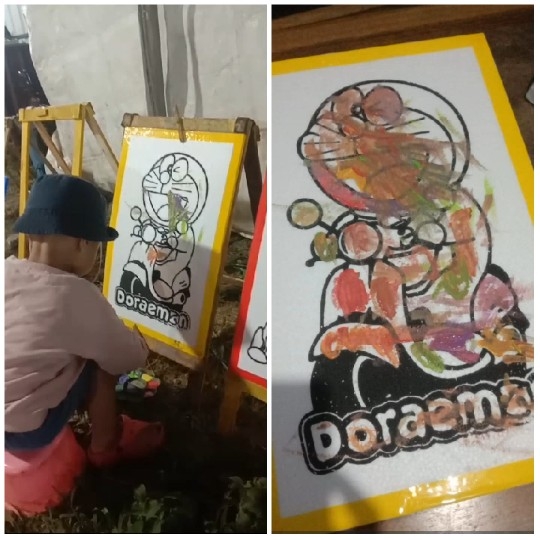 Child Painting Cartoon Character
