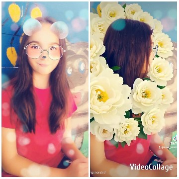Girl Using Filters and Floral Frame