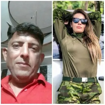 Smiling Man and Camouflage Woman
