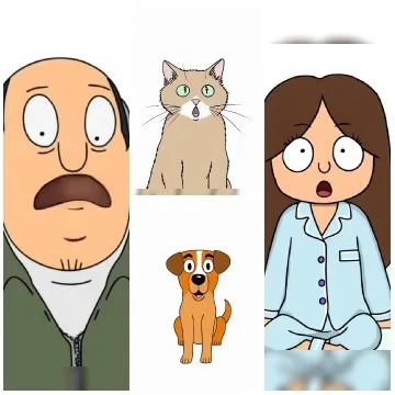 Cartoon Characters in Surprise
