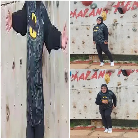 Outdoor Climber in Black Outfit