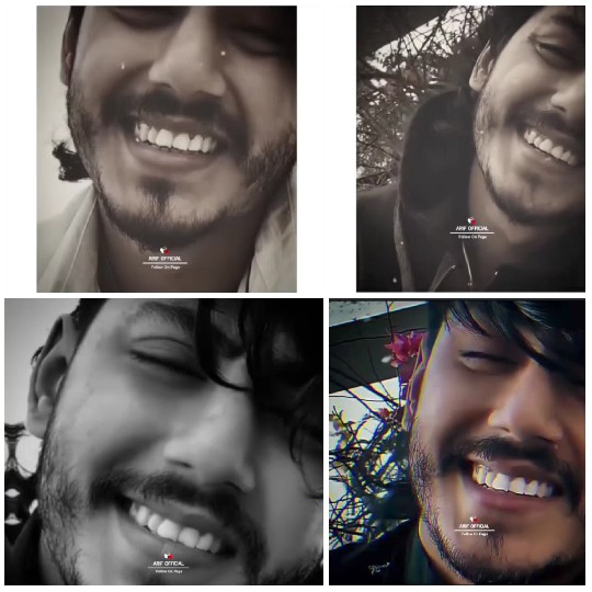 Close-Up Shots of Smiling Bearded Man