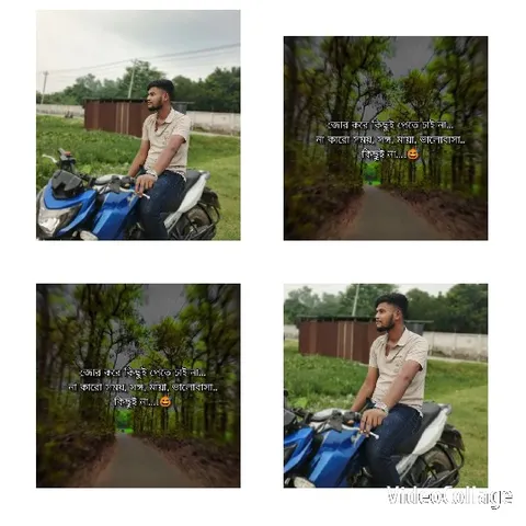 Man on Motorcycle and Forest Path