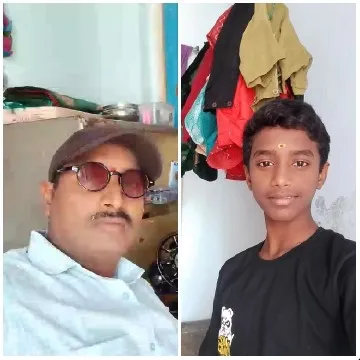 Man with Sewing Machine and Boy