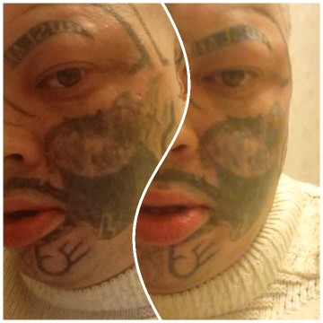 Close-Up of Tattooed Face
