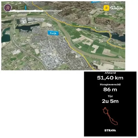 Cycling Route Map in Cuijk
