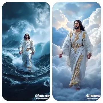 Man Walking Through Stormy Sea