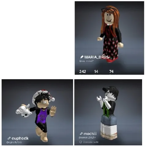 Cartoon Blocky Avatars In Colorful Outfits