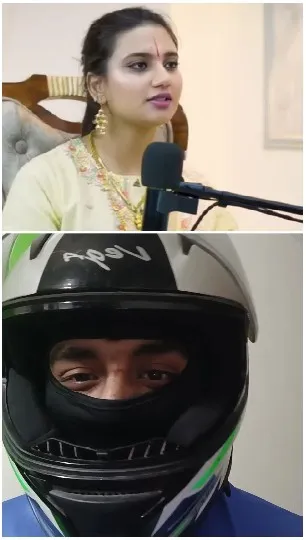 Traditional Attire and Motorcycle Helmet