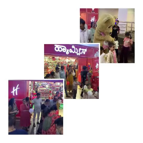 Festive Gathering Outside a Store