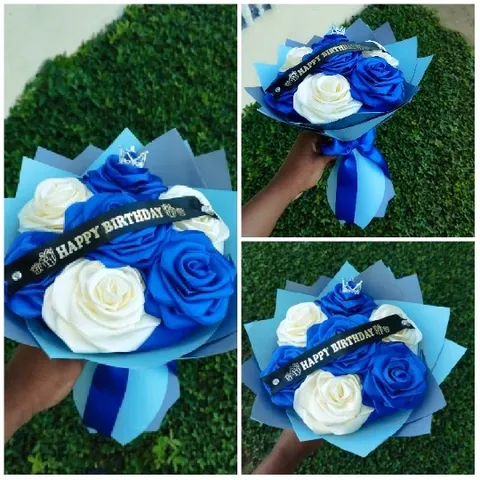 Blue and White Birthday Bouquet