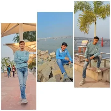 Young Man In Nature And Water Settings