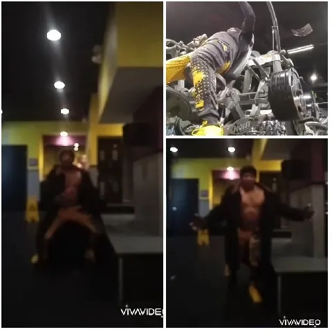 Person Exercising in Gym Setting
