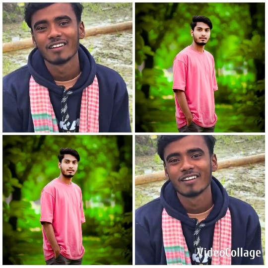 Young Man in Pink Shirt Outdoors