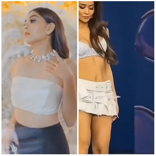 Strapless Top and Beaded Outfit