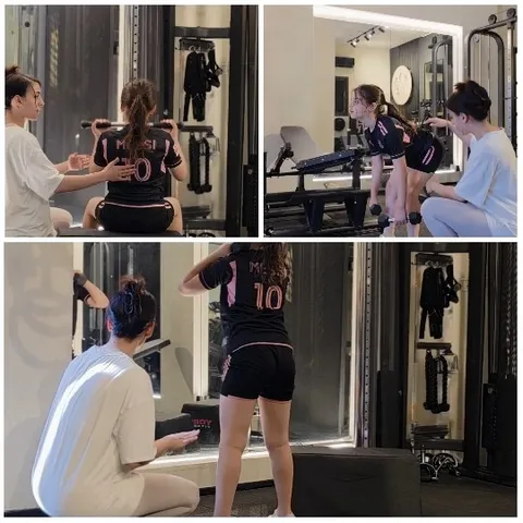 Workout Session in Well-Equipped Gym