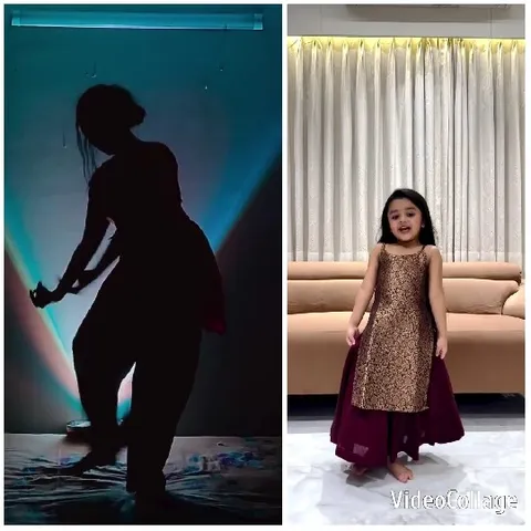 Silhouetted Dance Against Colorful Lights
