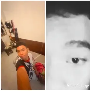 Selfie with Monochrome Eye Close-Up