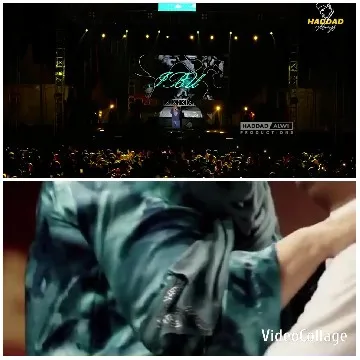 Concert Stage with Crowd Below