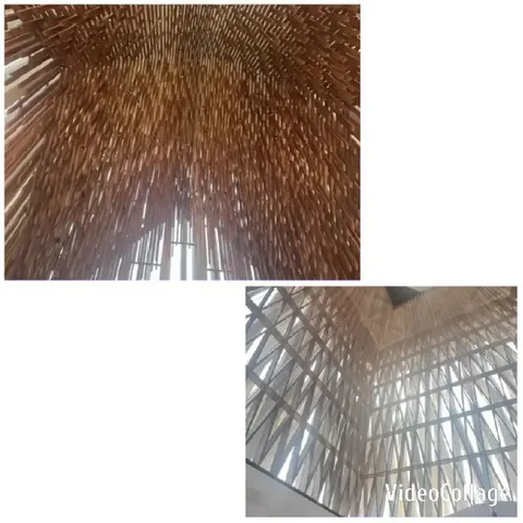 Wooden Beam Structure with Light