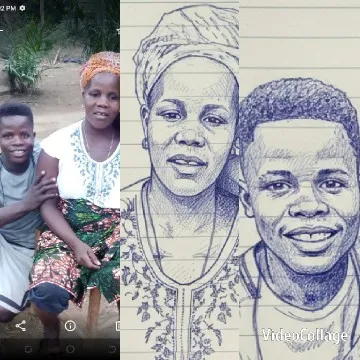 Young Couple Outdoors with Drawings