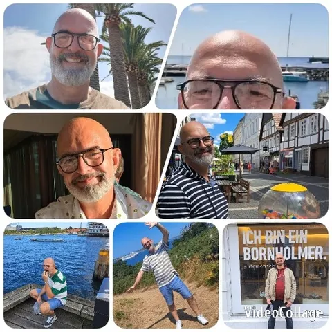 Bald Man Enjoying Leisurely Day