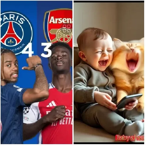 Soccer Players and Laughing Baby
