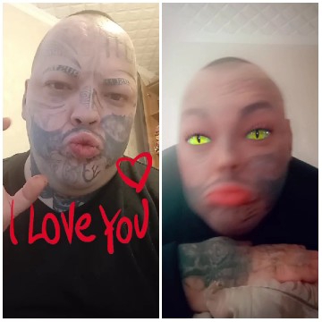 Kiss Face with Color Filters