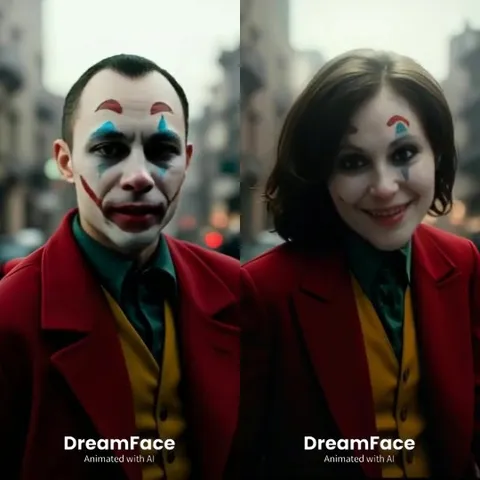 Clowns with Colorful Urban Backdrop
