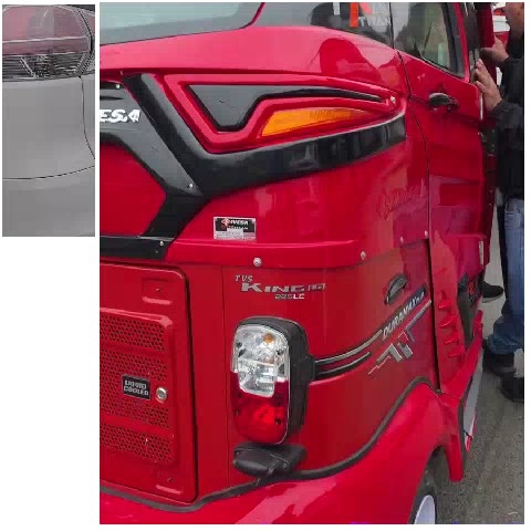 Close-Up of Red Vehicle Features