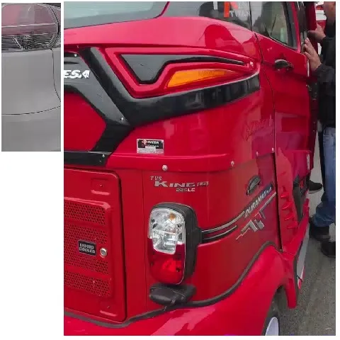 Close-Up of Red Vehicle Features