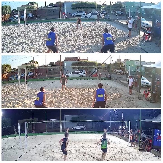 Beach Volleyball Match with Spectators